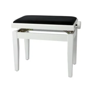 Gewa Klavierbank white gloss, Velour schwarz