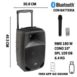 Soundsation GO-SOUND 10AIR – Cassa Attiva Portatile 360W con Mic Wireless | Cavallimusica