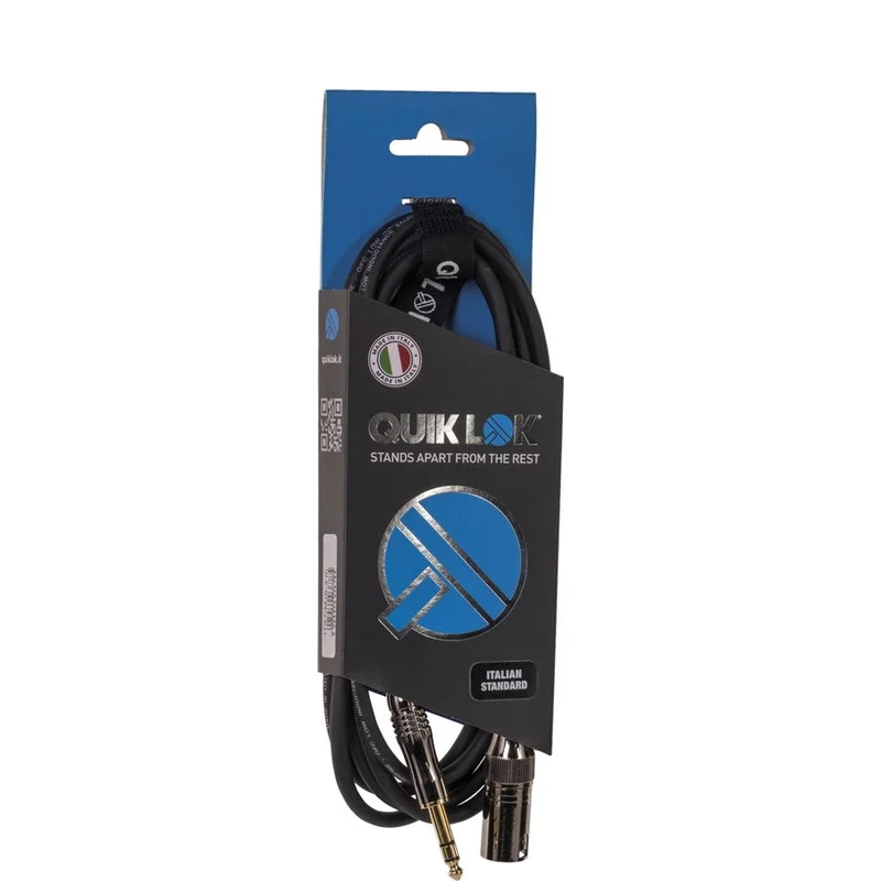 QUIKLOK ITST/MJS-3 CAVO XLR MASCHIO/JACK 6,3 TRS STEREO LUNGHEZZA 3 MT