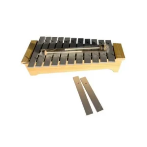 HONSUY 4923 GLOCKENSPIEL METALLOFONO DIATONICO SOPRANO DO/FA 11 NOTE PIU DUE PIASTRE (FA#) (LA#) CON BATTENTI