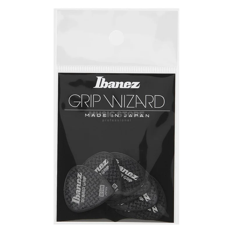 Ibanez PA16MRG-BK Rubber Grip Plectrums 0.8mm (Black)