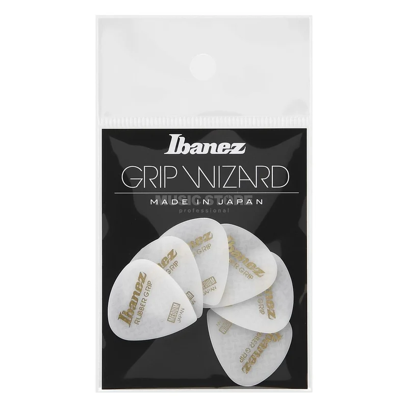 Ibanez PA16MRG-WH Rubber Grip Plectrums 0.8mm (White)
