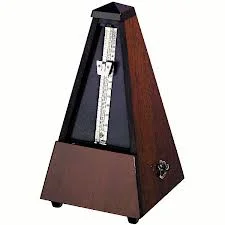 WITTNER 814 METRONOMO MECCANICO PIRAMIDALE CON CASSA IN LEGNO COLORE NOCE LUCIDO CON CAMPANELLO GEWA 903.810