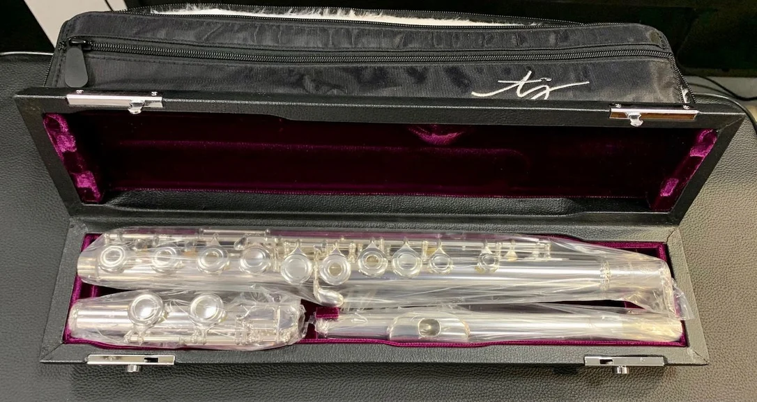 TREVOR JAMES 3015 ROEA SRL W FLAUTO TRAVERSO FORI APERTI CON BOCCOLA IN ARGENTO TIPO SANKYO 3015ROEASRLW