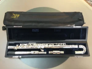 FLORIAN KINDER JUNIOR JU200 FLUTE FLAUTO TRAVERSO PER BAMBINI DISCENDENTE AL RE CON DOPPIA TESTATA RICURVA