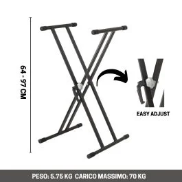 Soundsation N135N Supporto Tastiera regolabile black KS-25