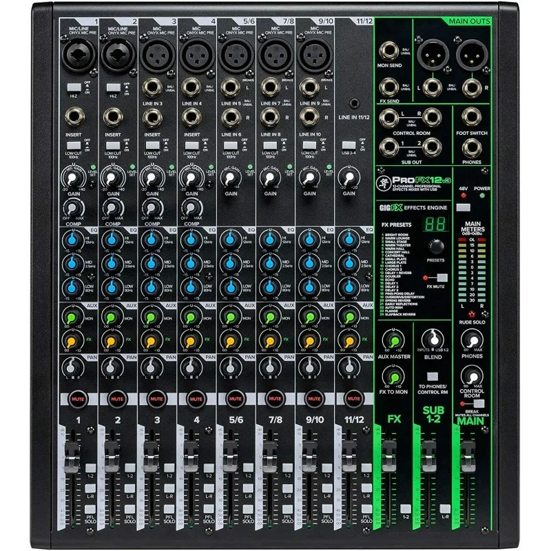 MACKIE ProFX12 v3 mixer audio usb 12 canali con effetti