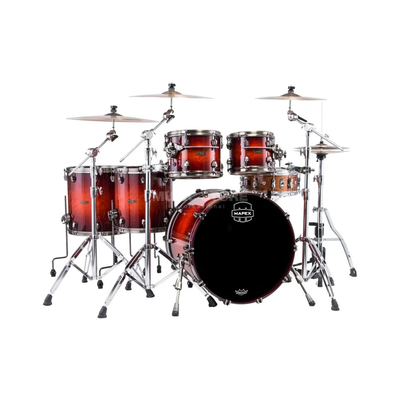 Mapex Saturn Evolution Limited Edition Shell Set Maple Burl Blaze