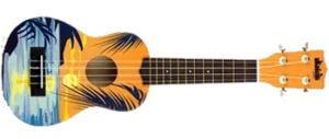 MAKALA UKADELIC MK-SDAY Tropical Day Ukadelic UKULELE SOPRANO COLORATO CON DISEGNI