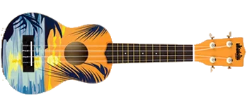 MAKALA UKADELIC MK-SDAY Tropical Day Ukadelic UKULELE SOPRANO COLORATO CON DISEGNI
