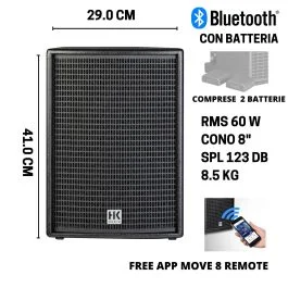 HK Audio PR:O Move 8 – Diffusore Portatile a Batteria 60W Bluetooth | Cavallimusica