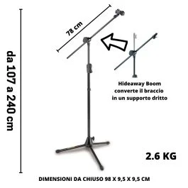 Asta Microfono giraffa Hercules MS-533B convertibile