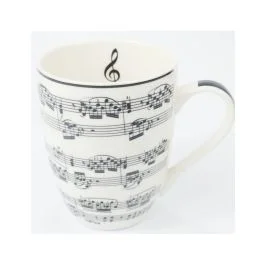 Tazza Agifty Bianca con note nere con Contenitore