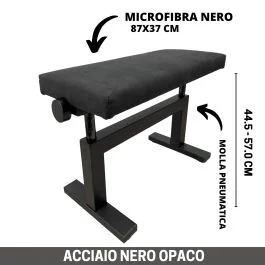 Panca alzabile CGM struttura in metallo nero opaco seduta skay nero sistema idraulico made in Italy