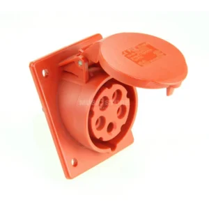 PCE Flanged Socket Sloping CEE 16A 5pin Turbo Twist, red