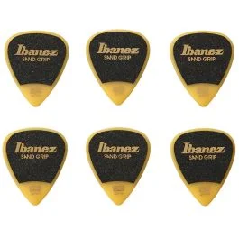 Blister plettri Ibanez heavy PPA14HSG-YE sand grip 6pz yellow