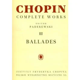 Chopin III Ballades Editor Paderewski