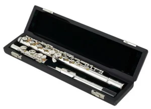 PEARL FLUTES PF525RE FLAUTO TRAVERSO ARGENTATO FORI APERTI E BOCCOLA IN ARGENTO CON MI SNODATO PF525-RE