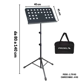 Leggio Proel forato RSM650 con borsa