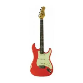 Eko Guitars s-300 relic fiesta red