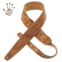 Tracolla chitarra Magabro’ Holes HS embossed spring marrone chiaro 6cm