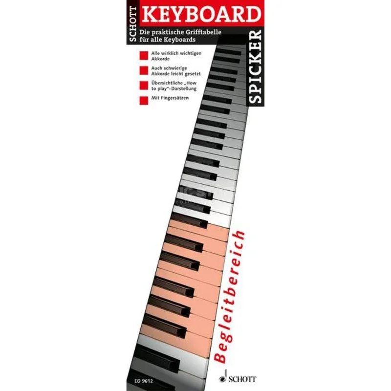 Schott Music Keyboard-Spicker Grifftabelle für Keyboard