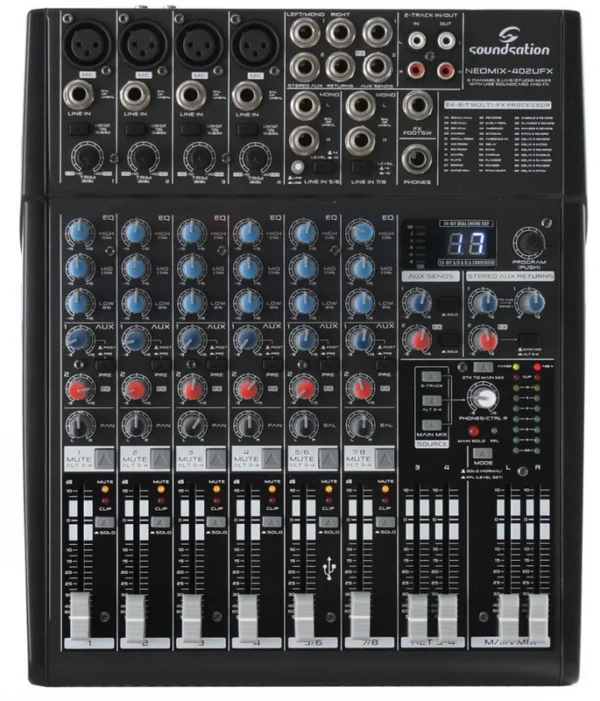 SOUNDSATION NEOMIX 402UFX MIXER 6 CANALI CON EFFETTI E SCHEDA AUDIO USB
