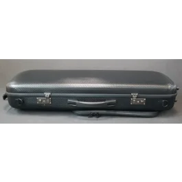 Custodia per viola rettangolare 38-42 cm in policarbonato nera trama carbonio con tasca musica