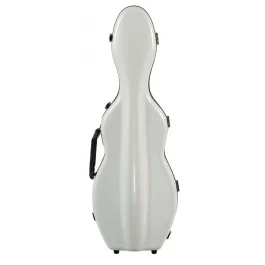 Custodia per violino Tonareli sagomata a forma di violoncello in fibra di vetro bianco perla