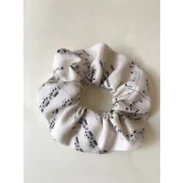 Scrunchie per capelli in cotone con motivo musicale