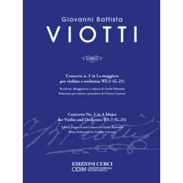 Viotti, G.B. – Concerto n.3 il La Magg per violino e orch WI:3 (G.25), riduzione per violino e piano