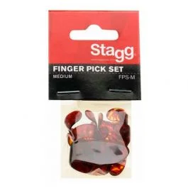Stagg set 4 plettri dita e 1 plettro poliice medium