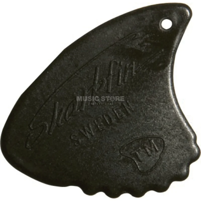 Sharkfin Plektrum extra hart (schwarz) mit Relief, 12er-Set