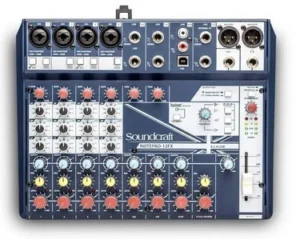 SOUNDCRAFT NOTEPAD12FX MIXER ANALOGICO USB 12 CANALI 4 MIC INPUT ALIMENTAZIONE PHANTOM EFFETTI DIGITALI