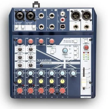 SOUNDCRAFT NOTEPAD8FX MIXER DIGITALE USB CON EFFETTI 8 CANALI ALIMENTAZIONE PHANTOM NOTEPAD-8FX