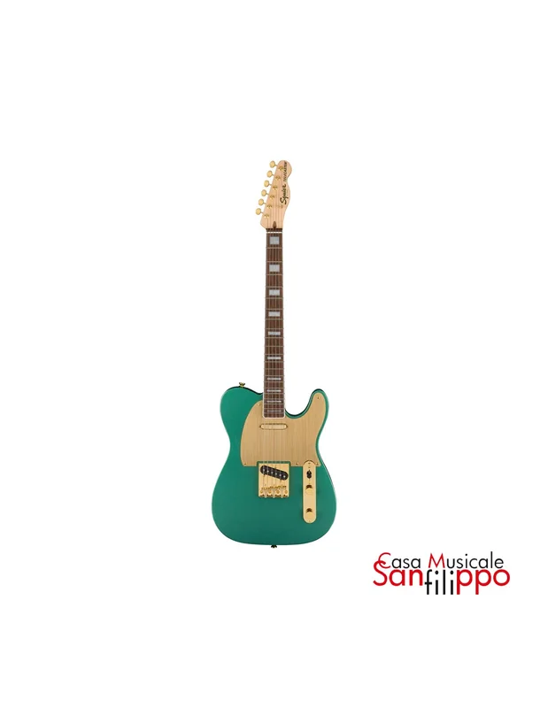 Squier 40Th Anniversary Telecaster, Gold Edition, Laurel Fingerboard, Gold Anodized Pickguard, Sherwood Green Metallic