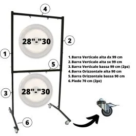 Supporto Gong Paiste con ruote per 2 pz 28/30″