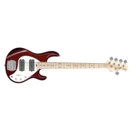 Sterling by Music Man stingray5 ray5 hh 5 corde candy apple red tastiera acero