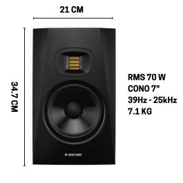 ADAM T7V monitor nearfield da 70W con cono da 7″ biamp