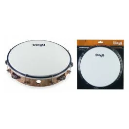 Stagg tamburello 10 con pelle 1 fila sonagli