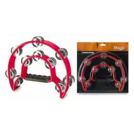 Stagg tamburello 1/2 luna 20 sonagli rosso