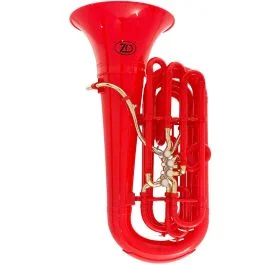Tuba plastica ZO ZTU20 3/4 Hybrid rosso e pistoni oro in ottone