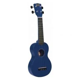 Korala ukulele soprano, hardwood, colore blu, con borsa