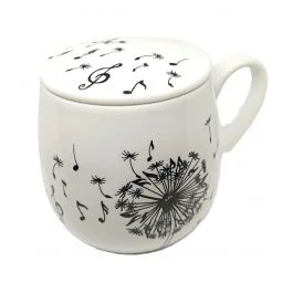 Tazza da tè con dente di leone e coperchio